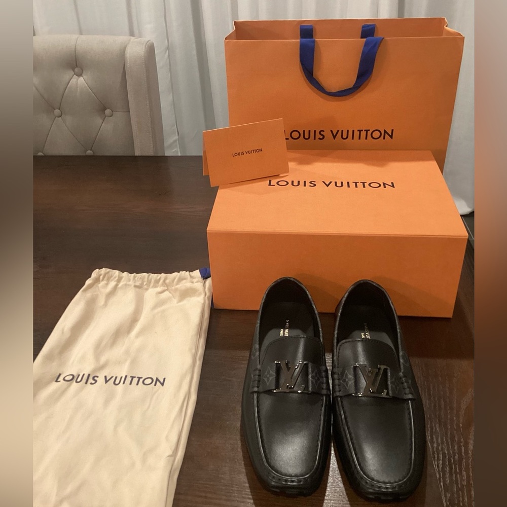 Louis Vuitton’s Black Signature Monogram Canvas Trim Monte Carlo Moccasin (NWT)